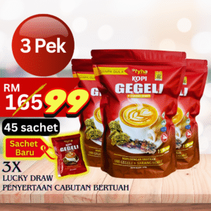 3 Pek Kopi Ubi Gegeli 45 Sachet [RM99  Free COD] FREE 2 sachet Kopi/Teh