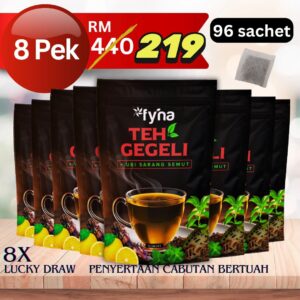 8 Pek (96 sachet) Teh Ubi Gegeli (RM219 + FREE COD) FREE 2 SACHET TEH/KOPI)